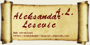 Aleksandar Lešević vizit kartica